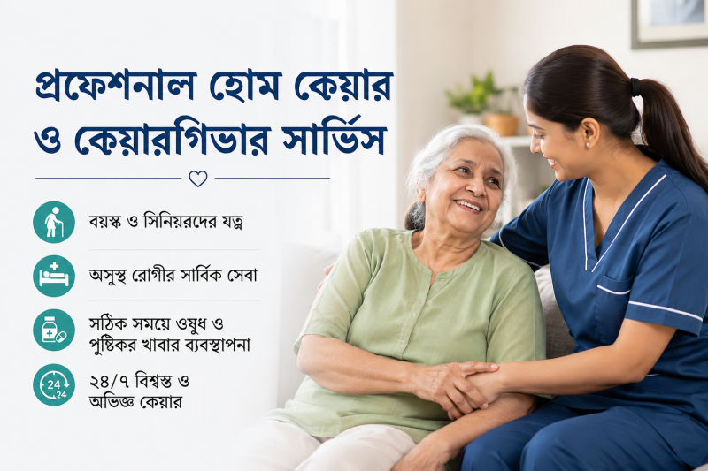 আমি আপনার প্রিয়জনের জন্য ২৪/৭ শয্যাশায়ী রোগী সেবা প্রদান করব !